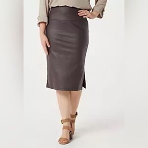 Women with Control Faux Leather Skirt